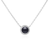 Colier perla naturala neagra si cristale cu lantisor argint DiAmanti SK21247N_B-G
